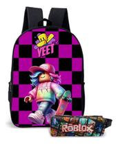 Mochila Game Tema Blox Estampa Sublimada Kit Escolar Estojo Mochila Game Tema Blox Estampa Sublimada Kit Escolar Estojo