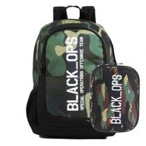 Mochila Gamer Black Ops 11279 E Estojo 11633 Oficial Dermiwil