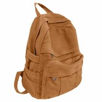 Mochila GAMLFL de lona marrom claro para mulheres e homens 19L Mochila GAMLFL de lona marrom claro para mulheres e homens 19L