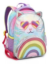Mochila Gatinho Infantil Feminina De Costas - Denlex