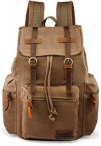 Mochila GEARONIC Vintage Canvas para homens e mulheres marrom