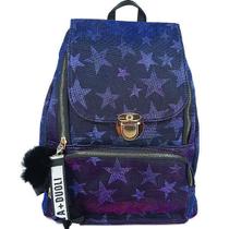 Mochila Glitter Feminina Teen Escolar Estrelas 8007 Color