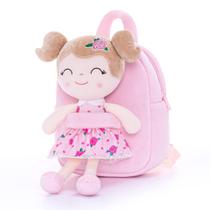 Mochila Gloveleya para Niña Pequeña de Peluche con Estampado de Flores de 23 cm