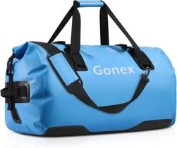 Mochila Gonex 60L, bolsa seca de viagem impermeável, azul claro