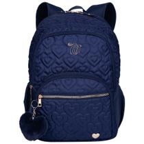 Mochila Grande 2 Compartimentos Capricho Crush Azul Marinho - Sestini