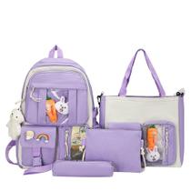 Mochila Grande Com Kit Escolar Completo 4 Pçs Viagem Passeio