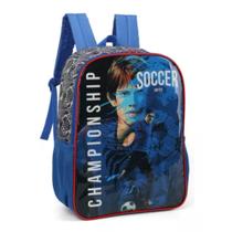 Mochila Grande Costas Escolar Championship Soccer Goal Azul