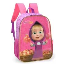 Mochila Grande Costas Escolar Infantil Masha E O Urso Pink