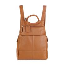 Mochila Grande de Couro Legítimo que Cabe Notebook Malu Plus