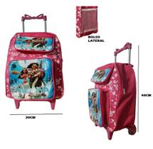 Mochila Grande De Rodinhas Personagens Infantil C/ Bolso Lateral Bolso P/ Lápis Menina Menino