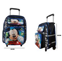 Mochila Grande De Rodinhas Personagens Infantil C/ Bolso Lateral Bolso P/ Lápis Menina Menino