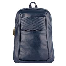 Mochila grande em couro Slim azul Feminino