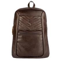 Mochila grande em couro Slim café Feminino