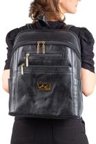 Mochila grande feminina de couro liso Montanna