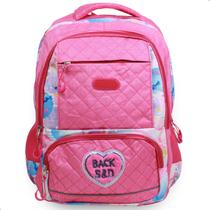 Mochila Grande Feminina Infantil Espaçosa Glitter 6 Bolsos