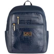 Mochila Grande Feminina Montanna em couro azul Mochila Grande Feminina Montanna em couro azul