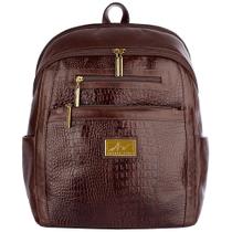 Mochila Grande Feminina Montanna em couro café