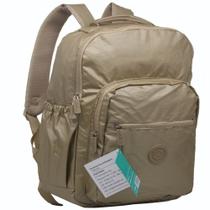 Mochila Grande Nylon Bege - School Basics