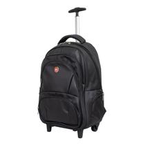 Mochila Grande Pu Swissland Com Carrinho Telescópico Preta ys3109