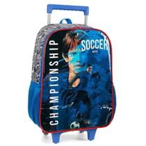 Mochila Grande Rodinha Escola Championship Soccer Goall Azul Mochila Grande Rodinha Escola Championship Soccer Goall Azul
