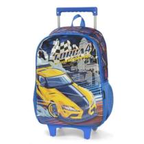 Mochila Grande Rodinha Escolar Infantil Força 4 Azul