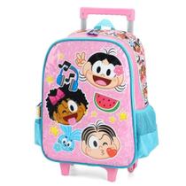 Mochila Grande Rodinha Escolar Infantil Mônica Rosa