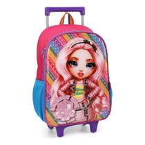 Mochila Grande Rodinha Escolar Infantil Rainbow High Pink Mochila Grande Rodinha Escolar Infantil Rainbow High Pink