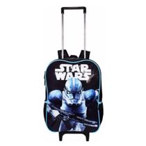 Mochila Grande Rodinha Escolar Infantil Star Wars Azul Mochila Grande Rodinha Escolar Infantil Star Wars Azul