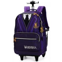 Mochila Grande Rodinha Escolar Universitário Roxo Wandinha Mochila Grande Rodinha Escolar Universitário Roxo Wandinha