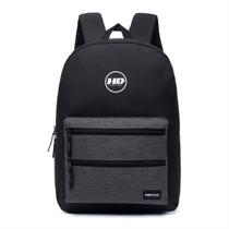 Mochila Hd Escolar Masculina Juvenil Reforçada Preta E Cinza