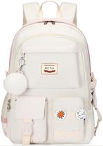 Mochila Hey Yoo para meninas, mochila escolar, branca universitária