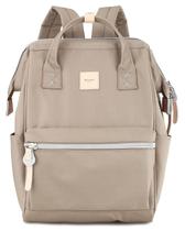 Mochila himawari 1881-Khaki de lona impermeável 18L com porta USB