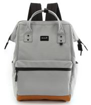 Mochila Himawari Travel School com USB 15,6" cinza impermeável