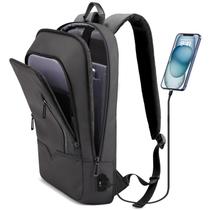 Mochila hk Business Slim para homens com carregador USB para laptop de 17,3 polegadas
