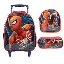 Mochila Homem Aranha Com Lancheira E Estojo Kit infantil