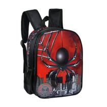 Mochila Homem Spider Dark Aranha Infantil Escolar Cor: Preto - DENLEX