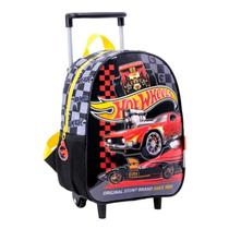 Mochila Hot Wheels 75113 Amarela e Preta com Rodas - Modelo Pista de Brinquedo