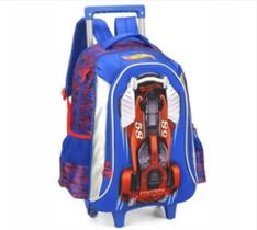 Mochila hot wheels com rodas vermelho e azul ic39162hw