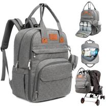 Mochila impermeable grande para pañales KeaBabies Rove gris Mochila impermeable grande para pañales KeaBabies Rove gris
