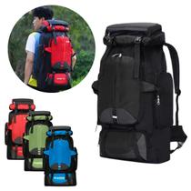 Mochila Impermeável 70L Resistente Camping e Trilhas Viagem Grande Acampamento Acolchoadas Vários Bolsos