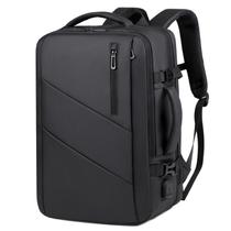 Mochila impermeável de poliéster para laptop masculina preta de 16 polegadas
