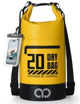 Mochila impermeável Lamicall Dry Bag 20L com capa de telefone amarela