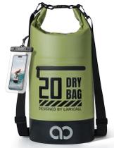 Mochila impermeável Lamicall Dry Bag 20L com capa de telefone verde