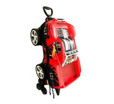 Mochila Infantil 3D Hotwheels Dawgzilla Vermelho com Rodinha Tripla