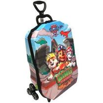 Mochila Infantil 3D Paw Patrol Dino Preto com Rodinha Tripla