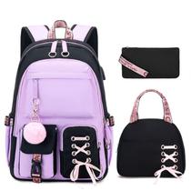 Mochila Infantil ACESAK com Lancheira e Estojo - Design Roxo Mochila Infantil ACESAK com Lancheira e Estojo - Design Roxo
