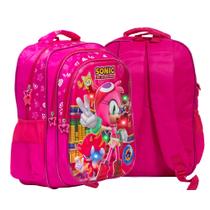 Mochila Infantil Amy Costas Led Frontal Alça Reforçada Rosa