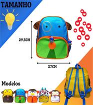 Mochila Infantil Animais Impermeável Diversas Estampas