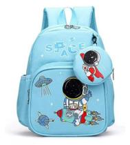 Mochila Infantil Bebê Astronauta Azul Bebê Menino Creche
