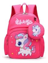 Mochila Infantil Bebe Unicórnio Rosa Pink Menina Creche